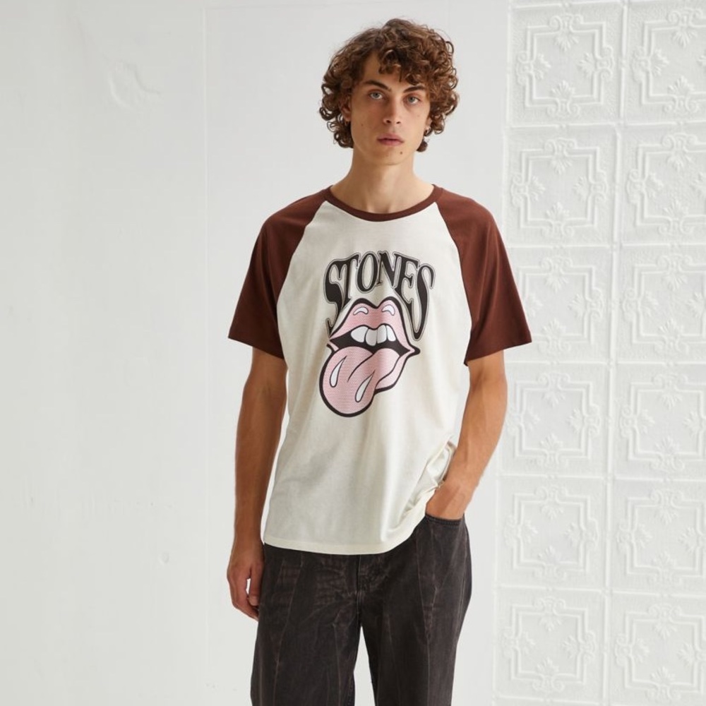Urban Outfitters The Rolling Stones Raglan Tee - New Size S - Picture 3 of 8
